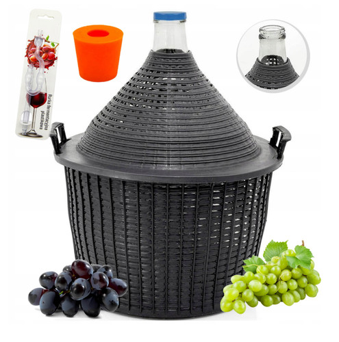Weinballon kunststoffkorb - +, +