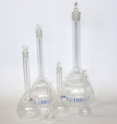 Meßkolben mit glasstopfen - mit,
